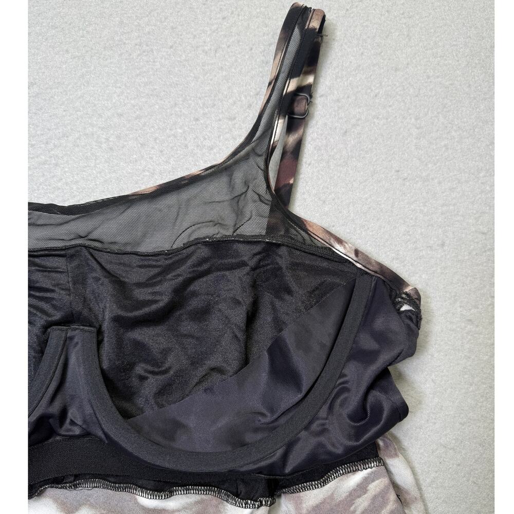 Miraclesuit Tempest Mirage Underwire Tankini Top Black/brown/white 18W $154 - Picture 9 of 12